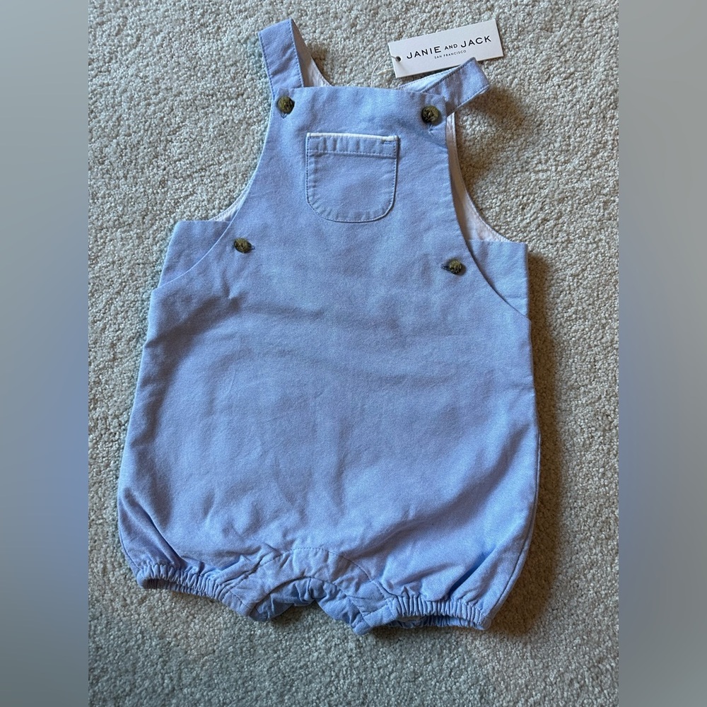 NWT Janie and Jack baby boys shortall